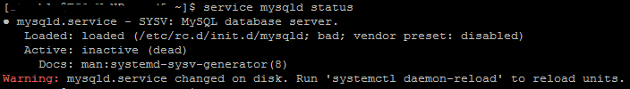 service mysqld status