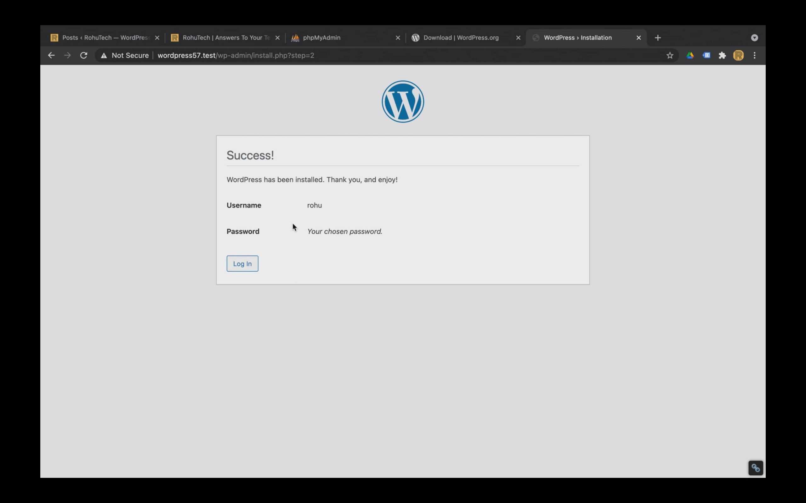 download and install wordpress locally